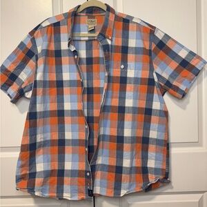 L.L. Bean Men’s XL Plaid Short Sleeve Button Down Shirt Traditional Fit